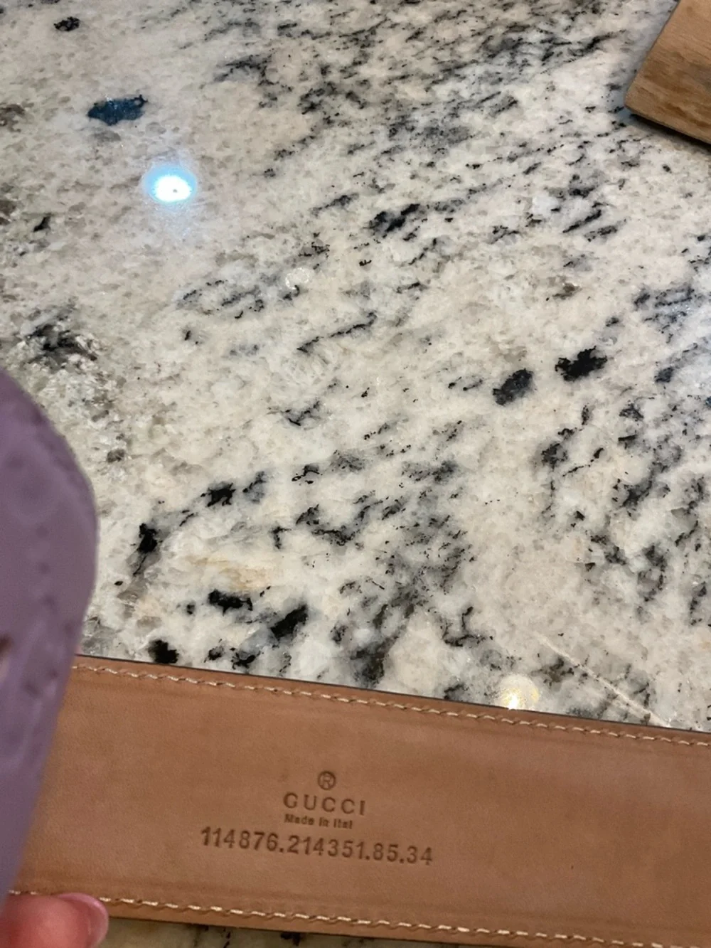 Gucci Lavender Belt with Silver Buckle
